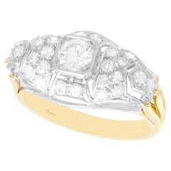 Vintage 1.10 Carat Diamond and Yellow Gold Cocktail Ring