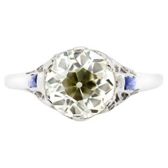 Antique GIA Certified Art Deco 2.03 Ct. Diamond Filigree Engagement Ring