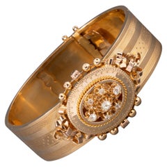 Bracelet Napoléon III ancien en or et diamants