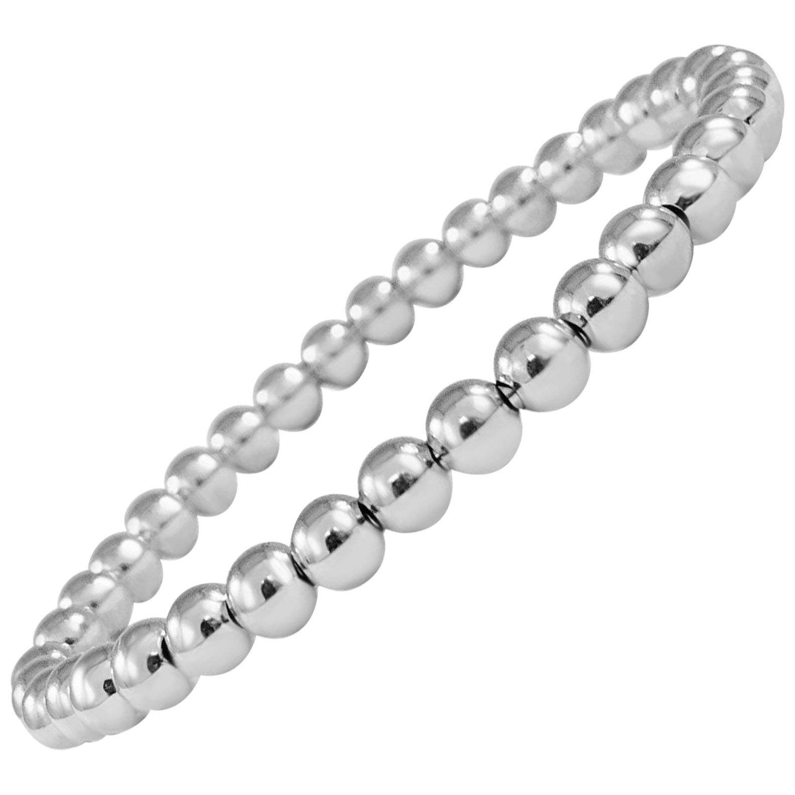 18k White Gold Beaded Stretch Bracelet Beads