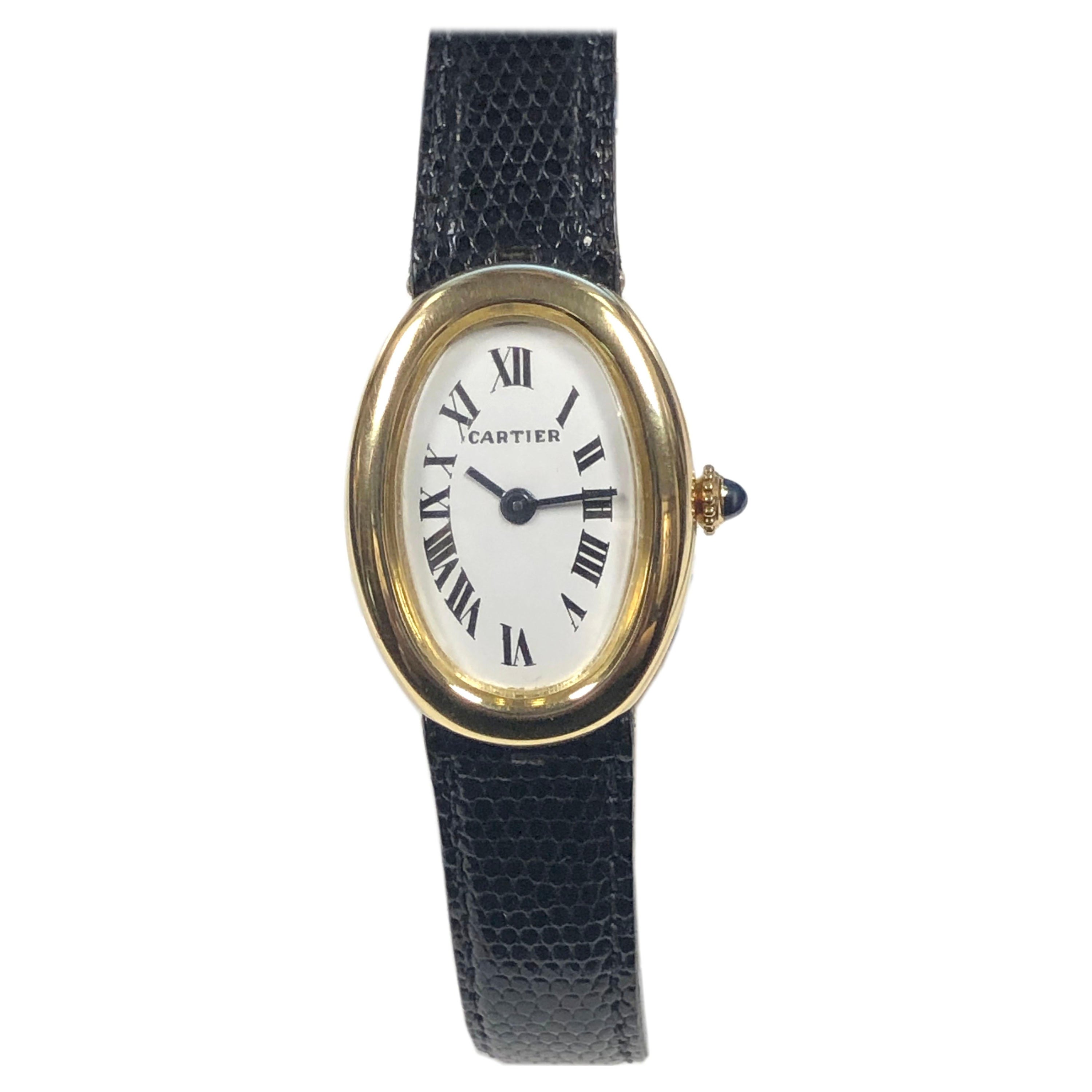 Cartier Baignoire vintage Yellow Gold Ladies Mechanical Wrist Watch