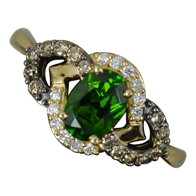 Le Vian Designer 14ct Gold Green and Chocolate Diamond Cluster