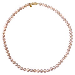 Marina J. Pink Pearl Necklace with 14k Yellow Gold Filigree Clasp