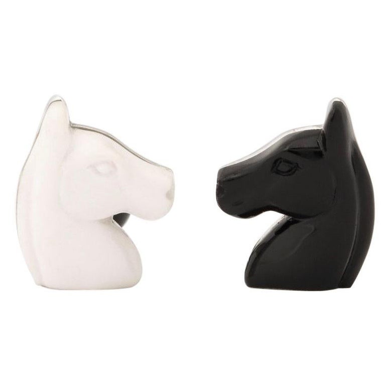Michael Kanners Black and White Horse Cufflinks