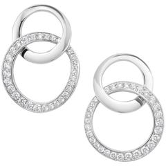 Diamond Set Gold Circles Earrings