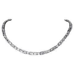 Collier ras du cou en or blanc 14 carats certifié AGS avec diamants de 8 1/2 carats