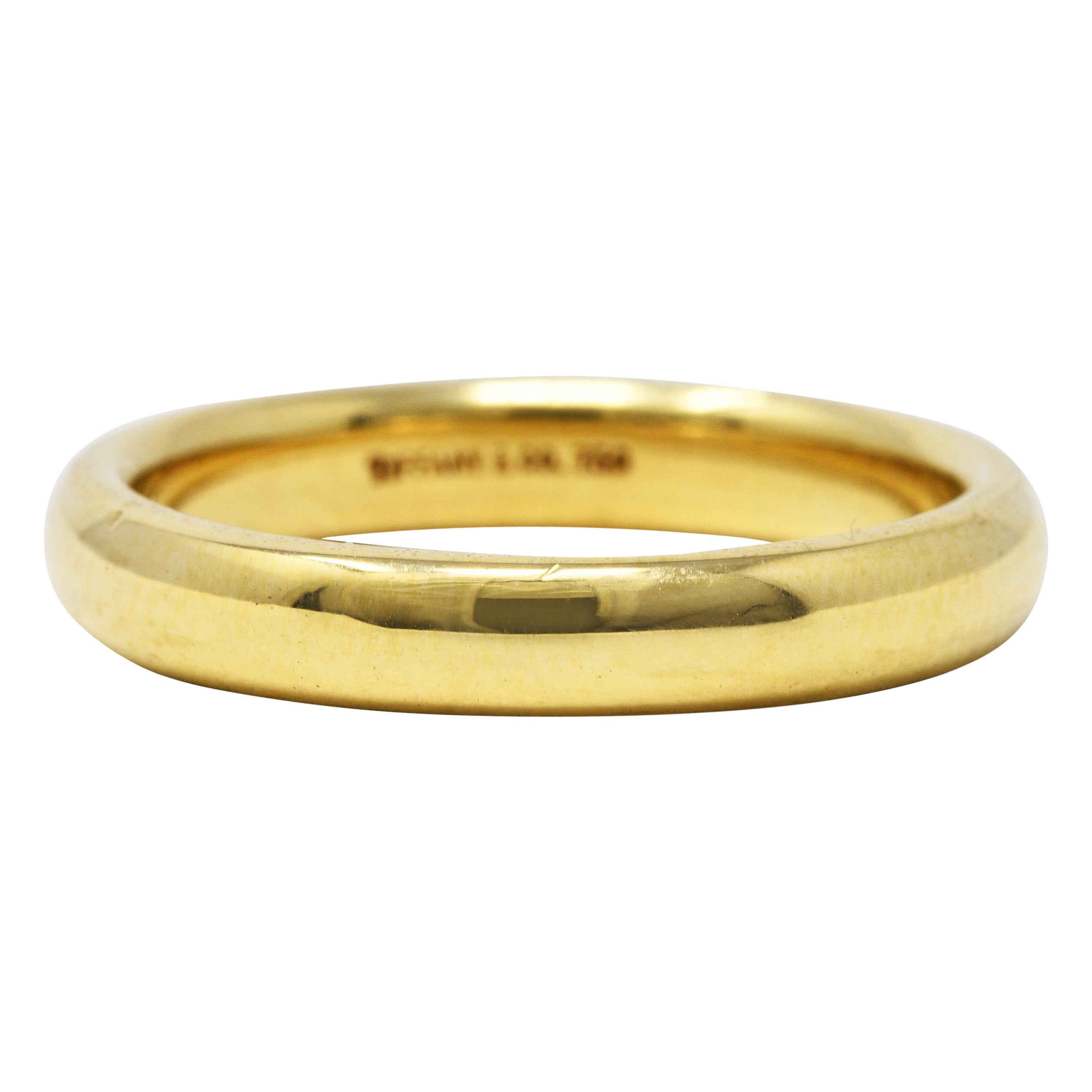 Tiffany & Co. 18 Karat Yellow Gold Unisex Wedding Band Ring