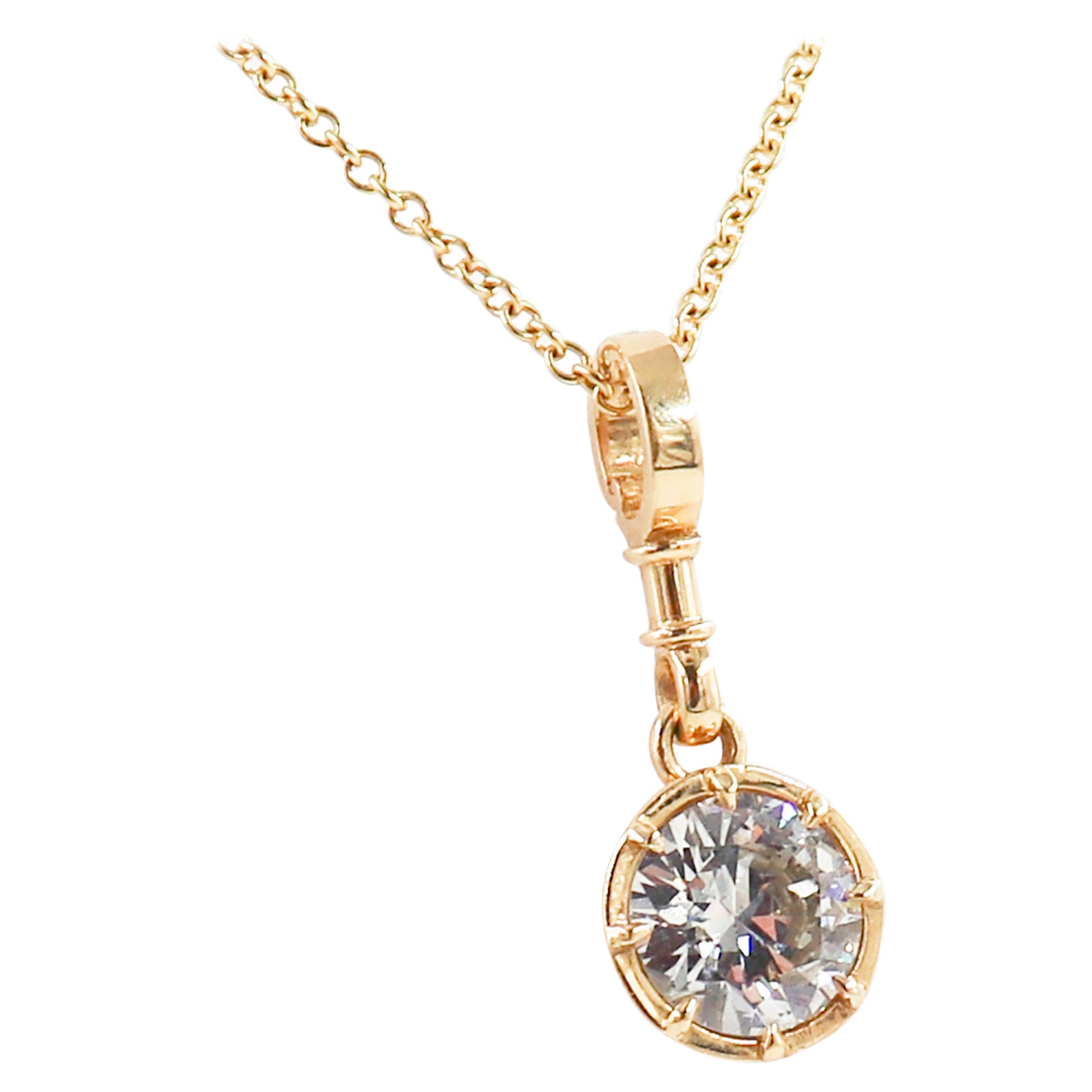 J. Birnbach 1.80 Carat Diamond and Yellow Gold Pendant Necklace