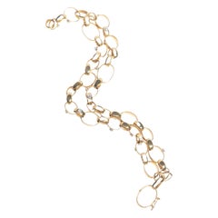 18k Gold 0.47 Carat Inverted White Diamond Double Strand Bracelet
