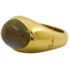 Retro Pomellato Labradorite Gold Ring