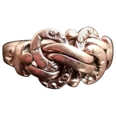 Antiker 9 Karat Roségold Liebhaber-Knotenring