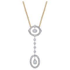 18k Gold Edwardian Floating Diamond Necklace