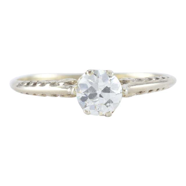 Antique 1.40 Carat Solitaire Diamond Engagement Ring For Sale at 1stDibs