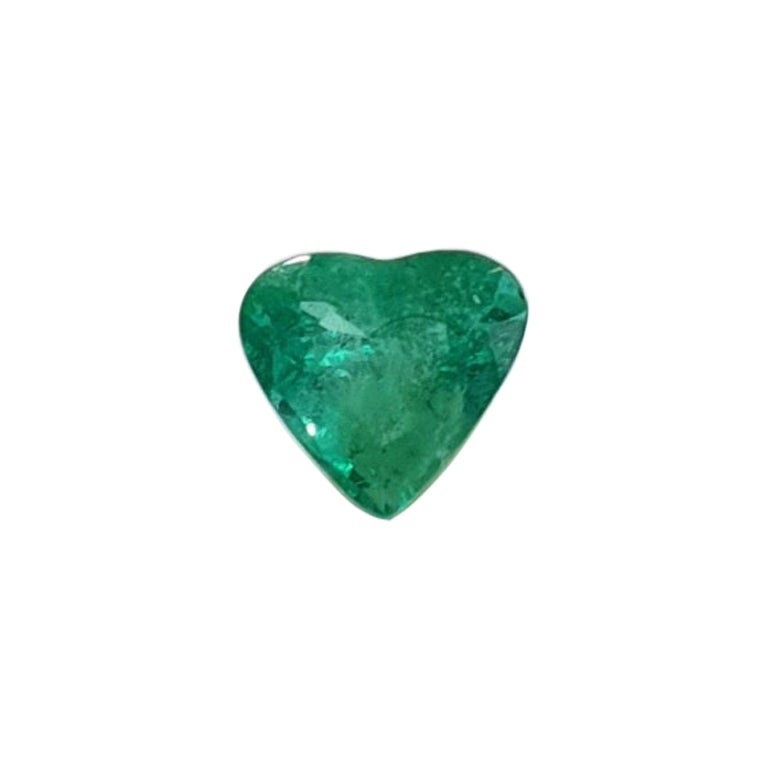 1.25 Carat Loose Stone Emerald Heart Shape Brazil For Sale