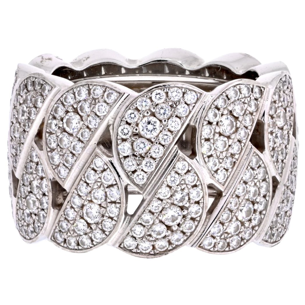 Cartier 18K White Gold La Dona Diamond EU 51 Ring For Sale