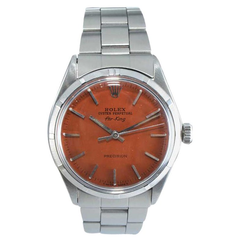 Rolex Steel Oyster Perpetual Air King with Custom Orange Dial, from 1966