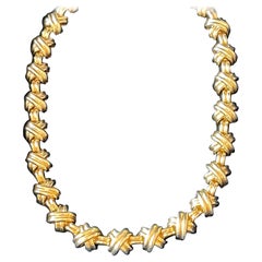 Retro Tiffany & Co. Paloma Picasso Signature X 18 K Yellow Gold Necklace