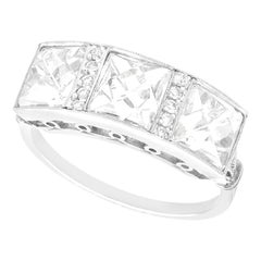 Used 3.84 Carat Diamond and Platinum Trilogy Engagement Ring