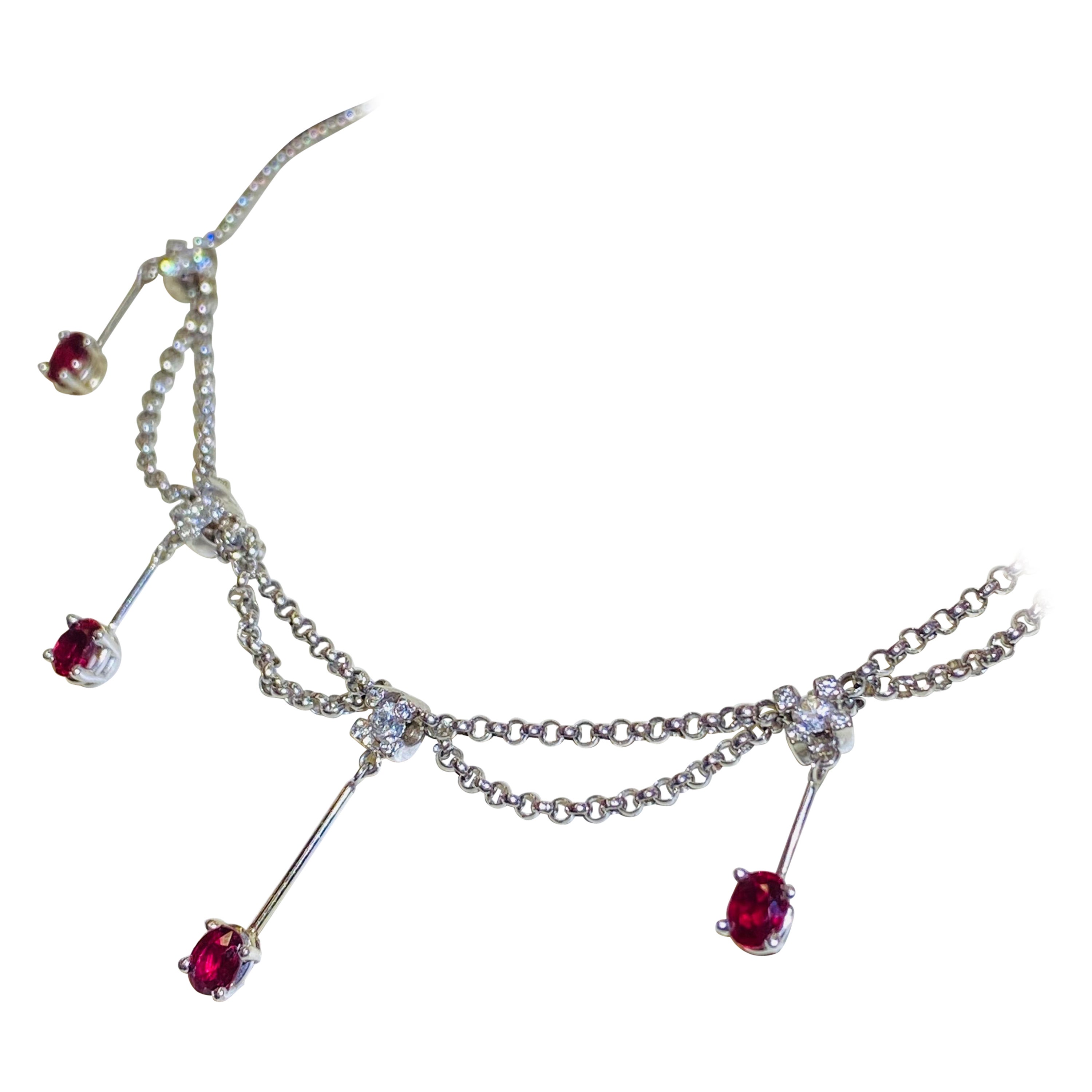 Diamond and Pearl White Gold Dangle Necklace and Earring Suite For Sale ...