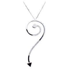 Diamonds, 18 Karat White Gold Pendant Necklace