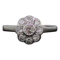 Edwardian Brilliant Cut Diamond Daisy Cluster Ring