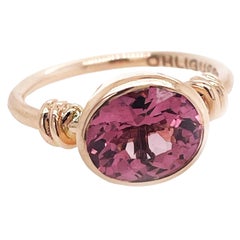 2.20ct Malaya Pink Garnet in Baby Knot Style Ring in 18ct Rose Gold