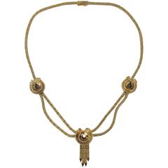 1940s French Gold Tassel Necklace 8