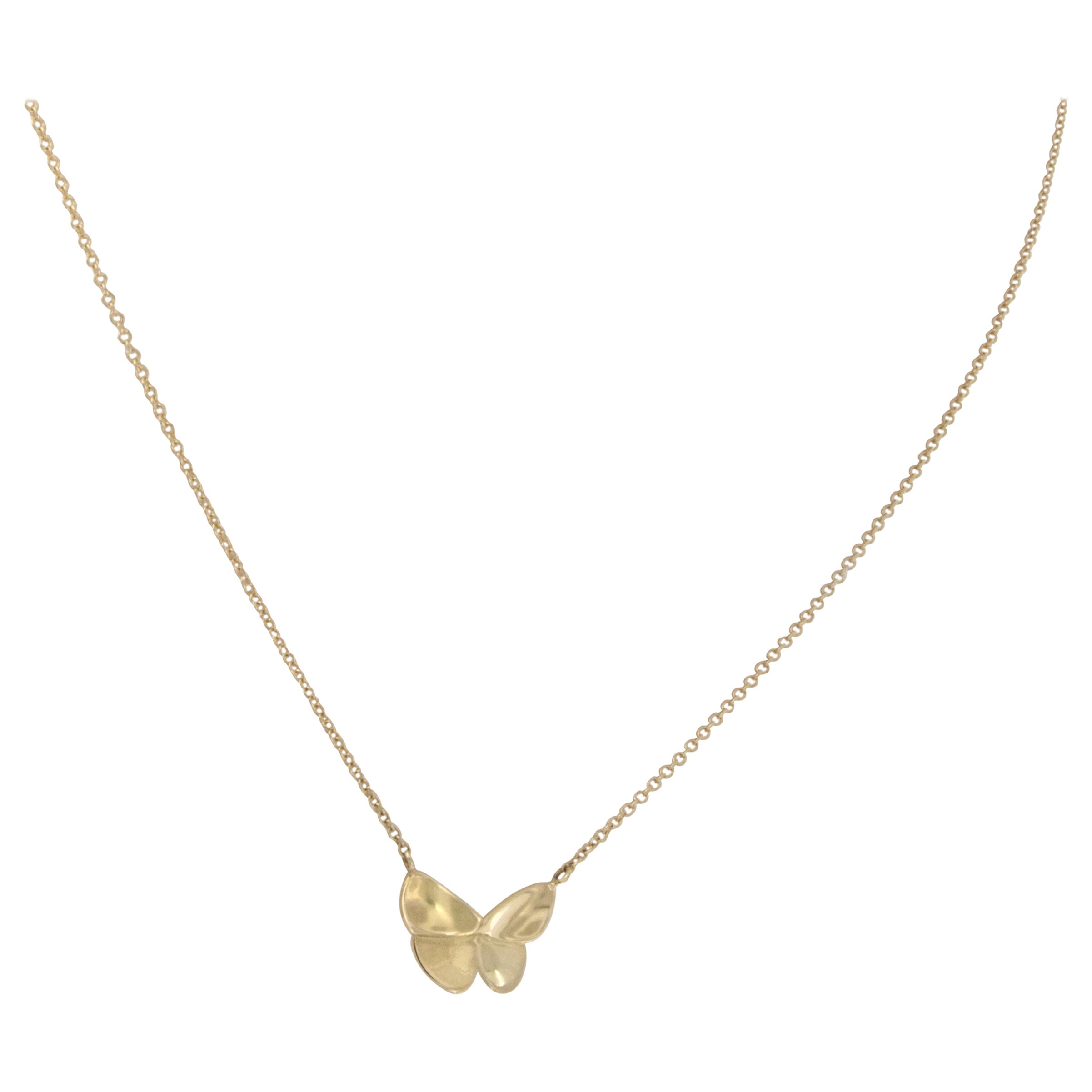 18 Karat Yellow Gold Butterfly Necklace