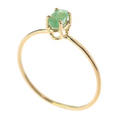 Intini Jewels 14 Karat Yellow Gold Round Emerald Cocktail Chic Handmade Ring