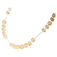 Intini Jewels Citrine Beads 14 Karat Rose Gold Chain Handmade Modern Necklace