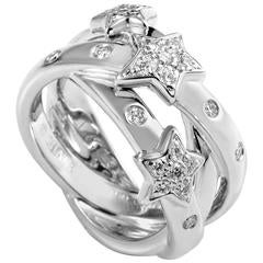 Chanel Comete Diamond Gold Band Ring