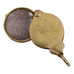 Very Rare Georgian 15ct Rose Gold Swivel Eye Glass Magnifier Pendant