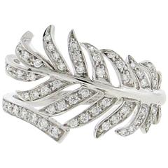 1932 Plume de Chanel Diamond Gold Feather Ring