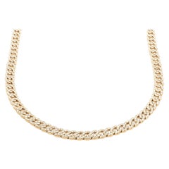 18 Karat Rose Gold Diamond Cuban Link Collar Necklace