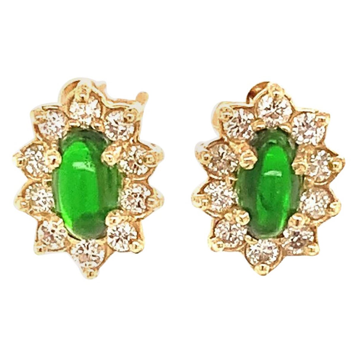 Natural Tourmaline Diamond Earrings 14k Gold 0.85 TCW Certified