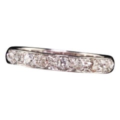 Antique Art Deco Platinum Old Mine Diamond Eternity Band