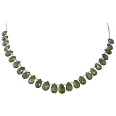 Marina J. Vintage Seed Pearl Necklace with Peridot and 14k Yellow Gold