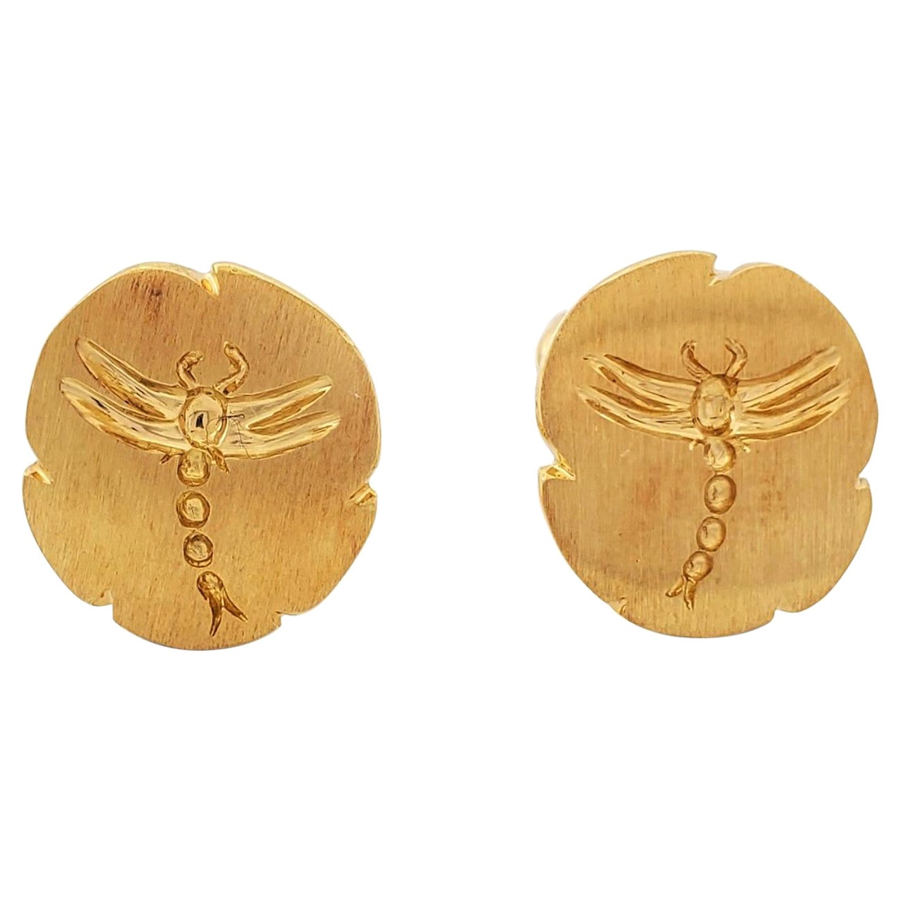 Tiffany and Co. Yellow Gold Rose Flower Earrings w/ Diamonds Vintage at