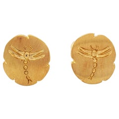 Vintage Tiffany & Co. Boucles d'oreilles libellule en or jaune