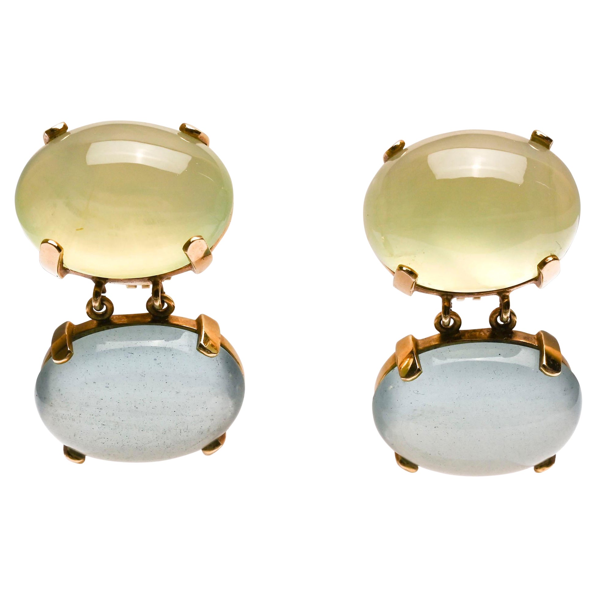 Maz Gold and Fluorite Earrings For Sale