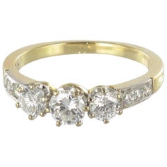 Diamond Gold Trinity Engagement Ring