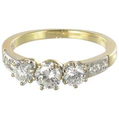 Diamond Gold Trinity Engagement Ring 3