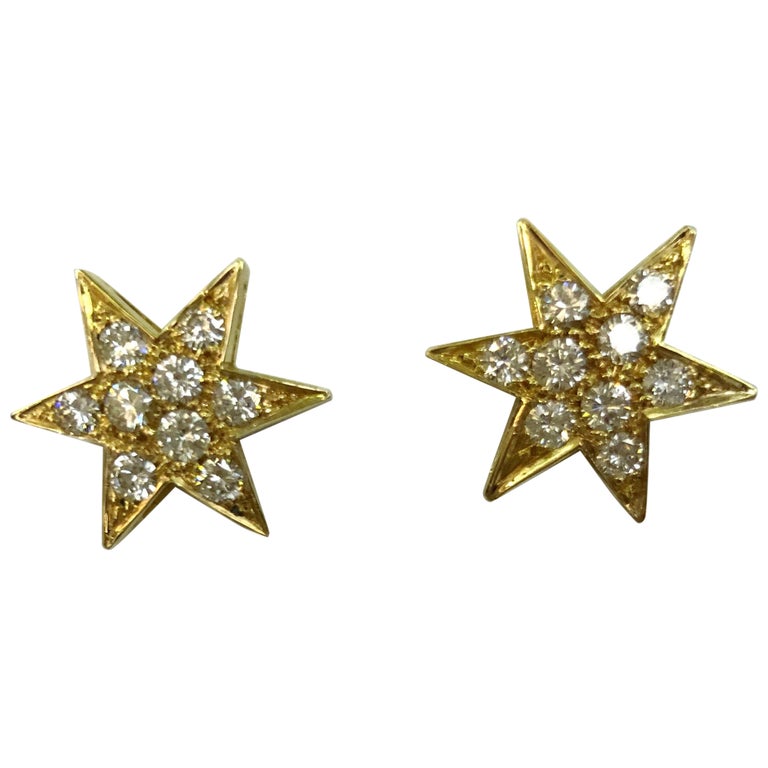 CD EARRINGS STAR GOLD DIAMOND