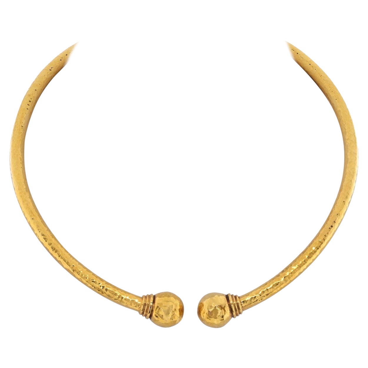Lalaounis 18K Yellow Gold Textured Collar Torque Necklace