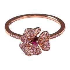 AS29 Bloom Mini Flower Ring with Light Pink Sapphires