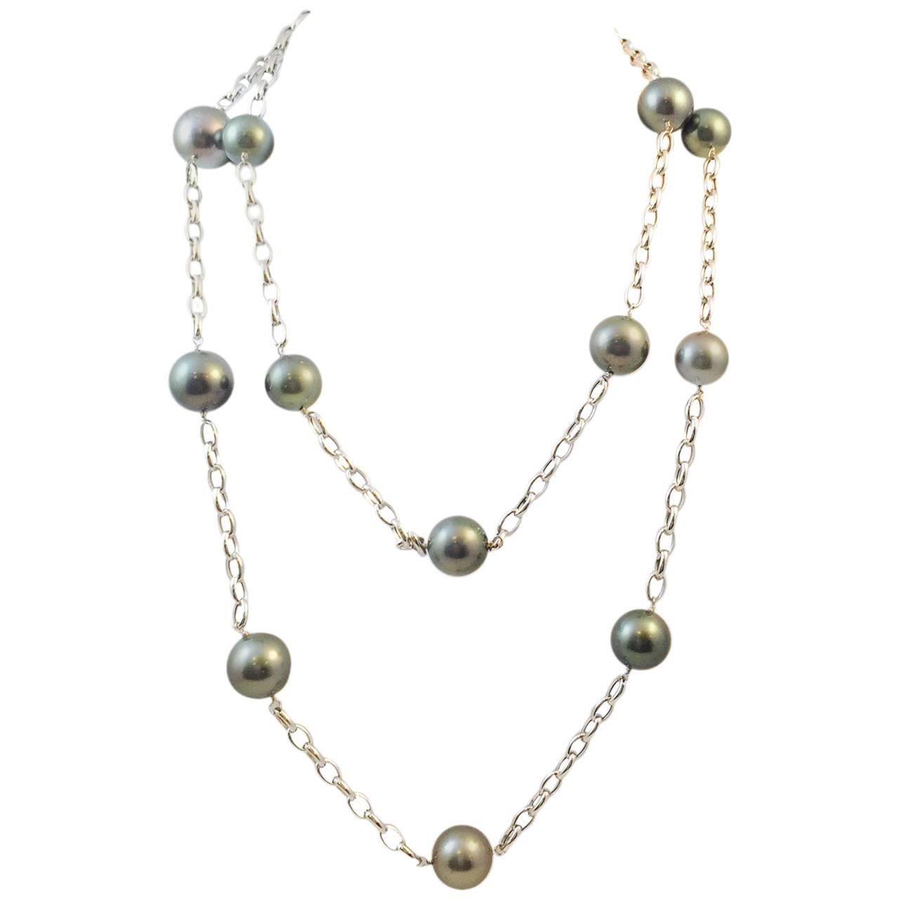 South Sea Black Pearl Gold Necklace