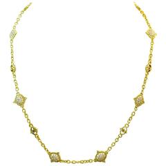 Retro Judith Ripka Diamond Gold Necklace