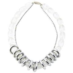 1970s Lucite and Chrome Statement Necklace 5