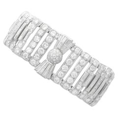 French Art Deco 29.42 Carat Diamond and 18k White Gold Bracelet