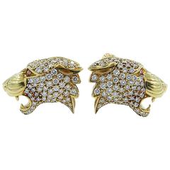 Carrera Y Carrera Ruby Diamond Gold Earrings